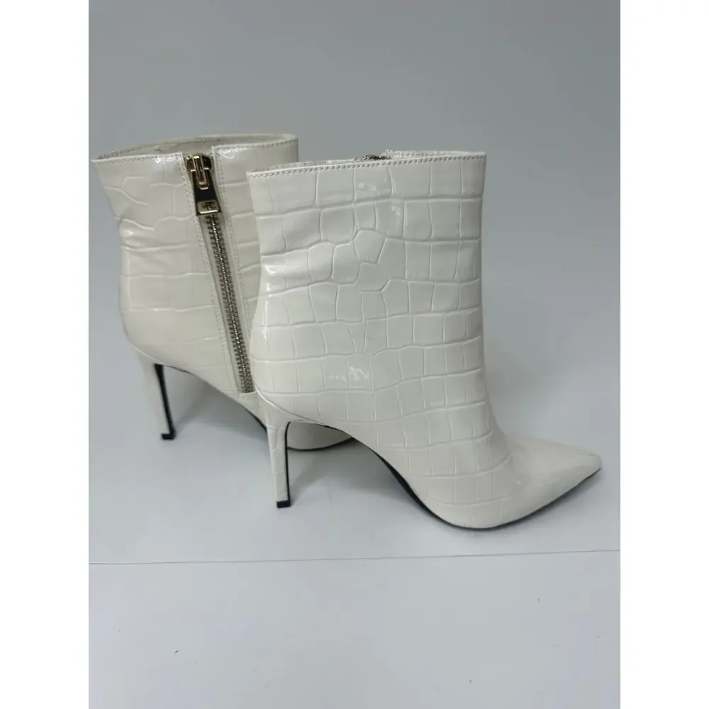 I.N.C. International Concepts Women's Sarishaa Zip Booties White Croc Size 6M - Picture 2 of 8